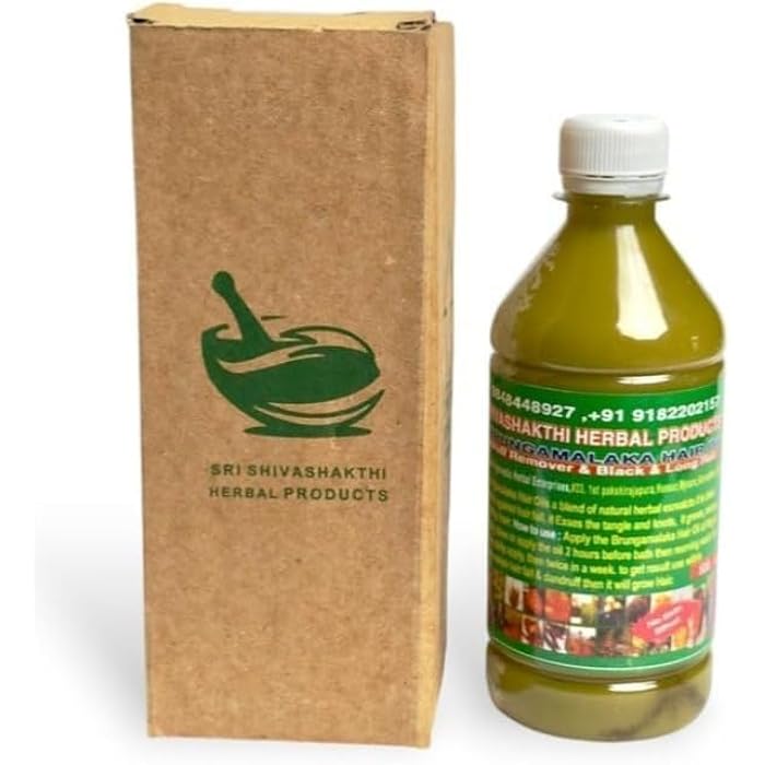 Sri Shiva Shakti Herbal Hair Oil 108 Herbs for Indian Hair Lengthening & Thickening 500ml - Image 1